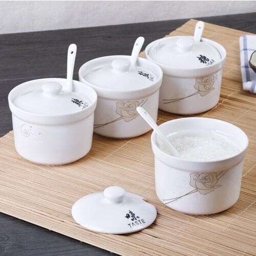 Creative Ceramic Kitchen Seasoning Tank Set, Spice Storage Container, Jars for Spices, Accessories for Kitchen Spice Convenience