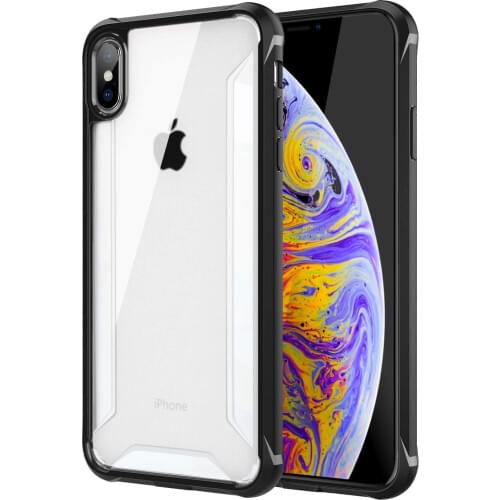 Luxury Frosted PC Back Case for iPhone X Xs Max XR 7 8 Plus Matte+Clear Phone Cover for iPhone XS Shockproof TPU Bumper Shell