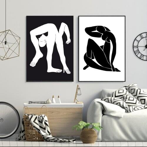Minimalist Poster Black White Body Canvas Painting Nordic Art Print Abstract Nude Wall Picture For Living Room Home Décor