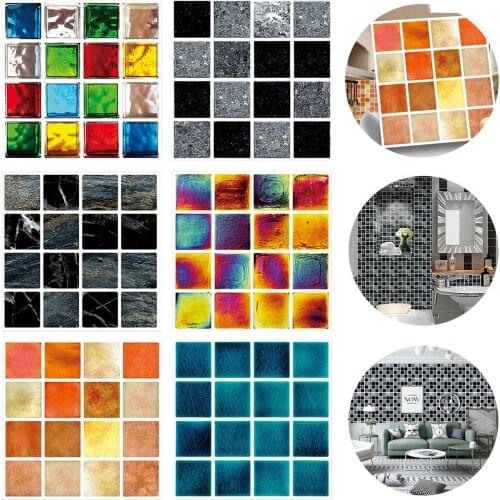 Mosaic Wall Tiles Peeling And Pasting Self-Adhesive Backboard 3d Waterproof And Oil-Proof Kitchen Bathroom Home Decoration Vinyl