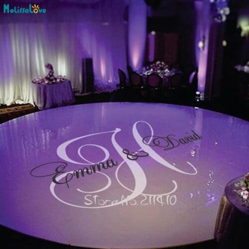 Personalized Name Wedding Floor Stickers Custom Made Wedding Decoration Floor Decal Removable Waterproof Decals Mural ZA106A