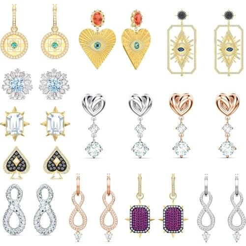 Original SWA ED015 Earrings with Original Engraved INFINITY Series Earrings Valentines Day Women Earrings Jewelry Free Shipping