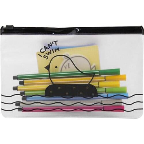 Cute Chicken Pattern Clear Pen Holder Cosmetic Storage Pencil Case Makeup Bags JR Deals