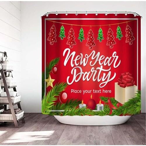 Christmas Series Printing Shower Curtains for Bathroom Polyester Shower Curtain With Hooks Modern Curtains For Room Home Decor