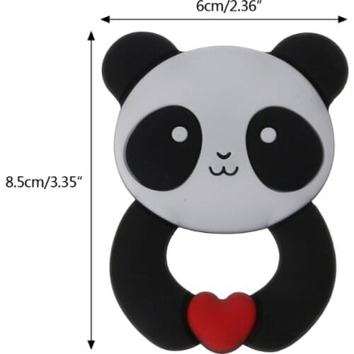 Cute Cartoon Panda Shape Baby Silicone Teethers Pendant Necklace Accessory BPA Free Chew Toys Wholesale