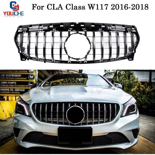 GT R Model For Mercedes W117 Grill C117 X117 Facelift 2017 - 2018 Front Grille Bumper Grid Mesh CLA180 CLA200 CLA250 CLA45