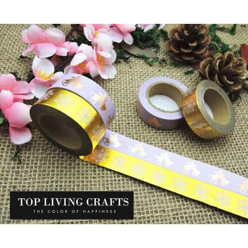 Christmas Pattern Foil Washi Tape Japanese Stationery 1.5*10m Kawaii Scrapbooking Tools Masking Tape