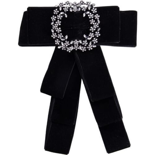 I-Remiel Handmade Velvet Bow Tie Pins and Brooches for Women Female Fashion Brooch Tops and Blouses Womens Clothing Accessories