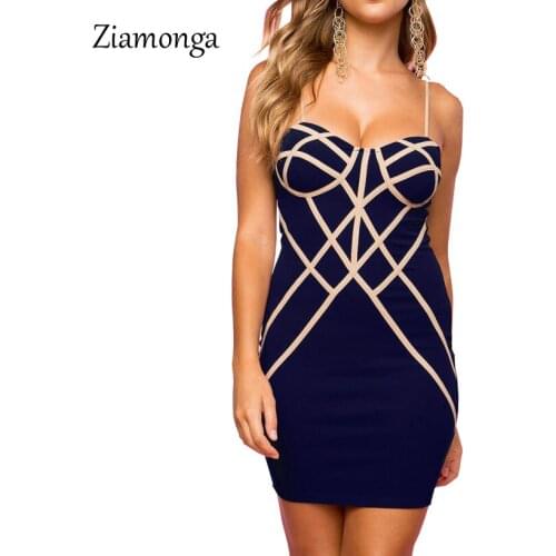 Ziamonga Newest Summer Celebrity Party Bandage Dress Women Sleeveless Strapless Sexy Night Out Club Dress Women Bodycon Vestidos
