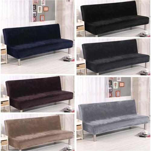 Winter Plush Sofa Bed Cover All-inclusive Slipcover For Sofa Without Armrest No Handrail Sofa Cover Three Seat Capa De Sofa