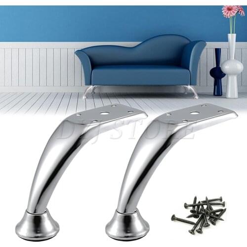 1/2/4 Pcs Modern Style Furniture Table Legs Metal Tapered Sofa Cabinet TV Stands Beds Furniture Legs Heavy Duty Silver Feet Legs