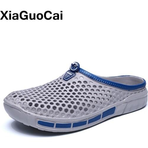 2020 Summer Mens Slippers Clogs Garden Shoes Breathable Male Sandals Slip-On Plus Size Man Beach Shoes Flip Flops Lightweight