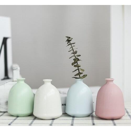 4pcs/set Ceramic Creative Desk Vase Flower Pot Desk Vase Ornament for Home Office Desktop Decoration Crafts