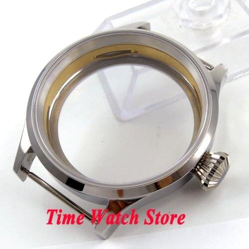 43mm sapphire glass Polished 316L stainless steel Watch Case Fit ETA 6497 6498 movement C94