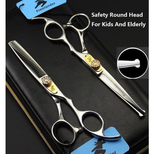 Freelander 6 inch Child Hairdressing Scissors With Round Blade Tip Safe Hair Scissors Stainless Steel Baby Scissors