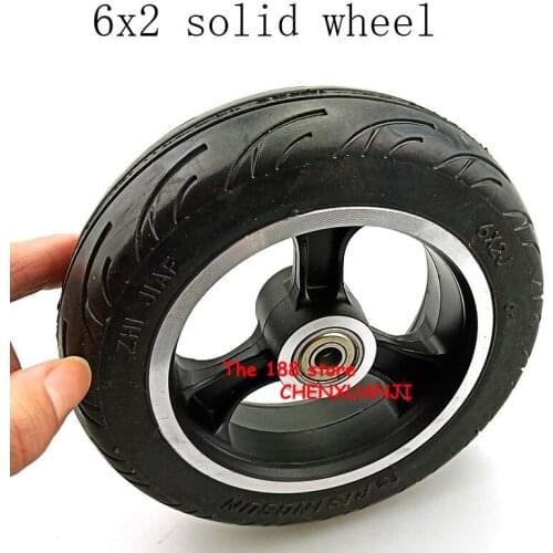 6 inch electric scooter solid tyre wheel Good quality 6x2 solid tire wheel hub Fast wheel widened rear wheel