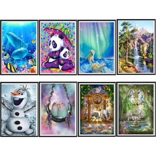 Christmas 5D DIY Diamond Painting Swing Bird Snowman And Panda Cross Stitch Diamond Mosaic Mosaic Embroidery Home Decoration Wit