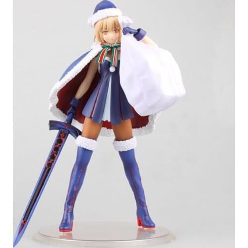 Anime Fate Grand Order Saber Christmas Ver PVC Action Figure Collectible Model doll toy 23cm