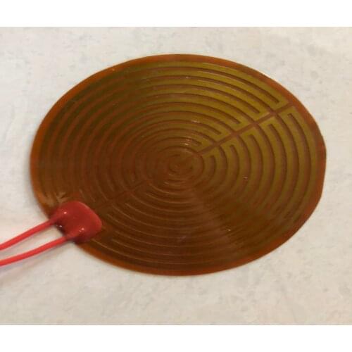 Large Car Engine Oil Pan Heater Flexible Silicone Heater Industrial Heater PI film heater bed Dia 60mm 12V 10W