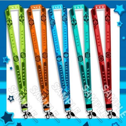 Genshin Impact Venti Zhongli Mobile Phone Straps Cartoon Lanyard for Phone ID Card Badge Holder Keychain Hanging Ropes Hand Rope