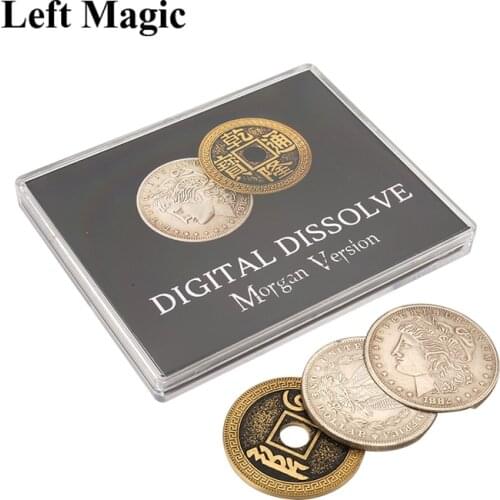 Digital Dissolve (Morgan Version) Magic Tricks Coin Visually Change Magia Magician Close Up Illusions Gimmick Props Mentalism