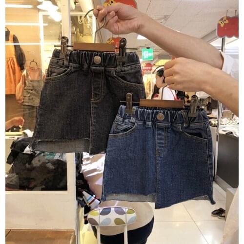 Childrens Skirts Fashion Korean Denim Skirt for Girls 2019 High Quality Princess Girl Skirts Elastic Waist Pettiskirt 2-6 Years