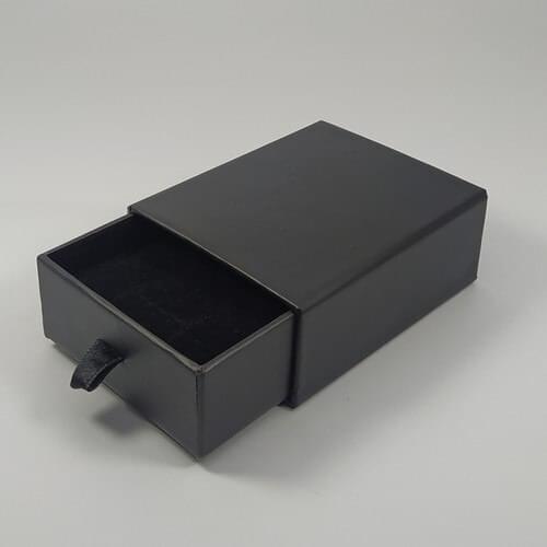 Ozer Box Black Drawers Necklace & Mini Set Carton Box (In-House Süngeli) 12'li Package