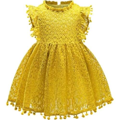 Summer Girl Dress Lace Princess Dresses Kids Clothes vestidos Cute Children Fairy Clothes white pink yellow dress vetement fille