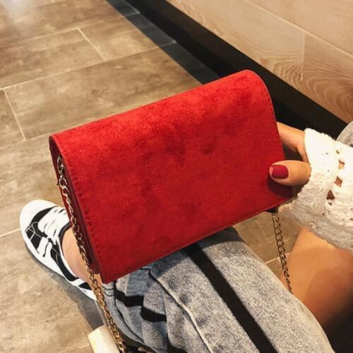 Hot Sale Women Bags suede leather Messenger Bags Designer New Ladies concise Small Flap chain Shoulder Phone Purse Bag A42-14