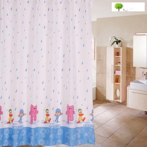 Cartoon bathroom shower curtain spot thickening polyester cloth partition curtain waterproof mold cartoon drizzle shower curtain