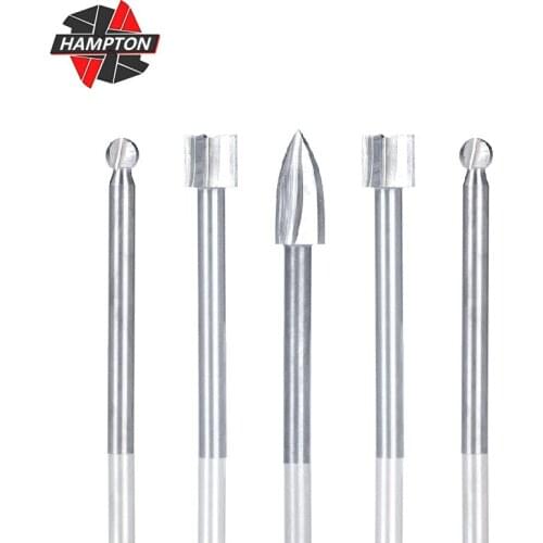 5pcs Wood Carving Bit set 2.35-6mm Shank Wood Engraving Drill Bit 2.35-12mm Carbide Grinding Burr Woodworking Drilling Tools