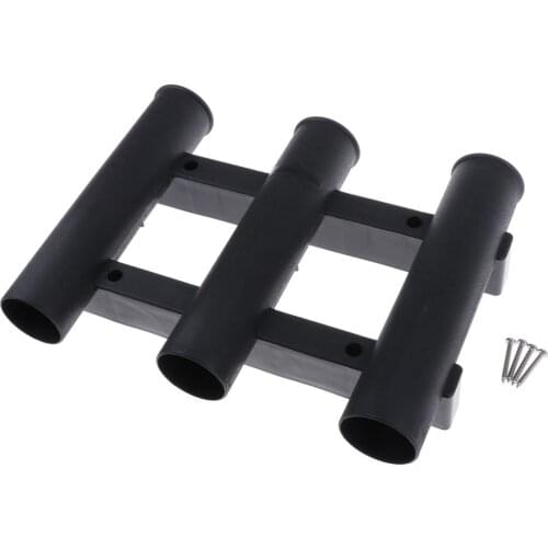 Wall Side Mounted Fishing Rod Holder 3 Tube Pole Rod Rack Fishing Rod Stand Rest for Boat Marine Yacht