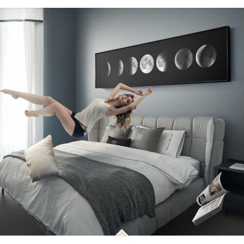 Natural Abstract Art Moon Eclipse Painting on Canvas Wall Art Poster and Prints Cuadros Wall Pictures for Living Room Home Decor