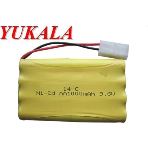 YUKALA 9.6V 1000mAh Ni-CD AA battery with Tamiya plug for RC Truck/ RC car/ RC boat/ RC tank
