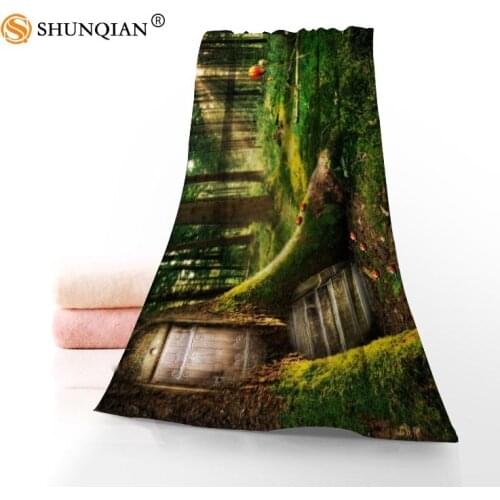 2018 New arrival fantasy forest Bathroom Washcloth,Towels Custom Fashion Soft Face Towel/Bath Towel Size 35x75cm, 70x140cm