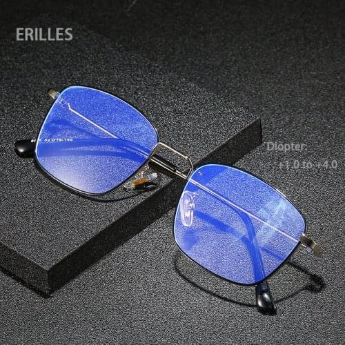 Anti Blue Light Reading Glasses Men Retro Round Metal Frame Reading Eyeglasses Anti-Fatigue Anti-radiation HD Reading Glasses
