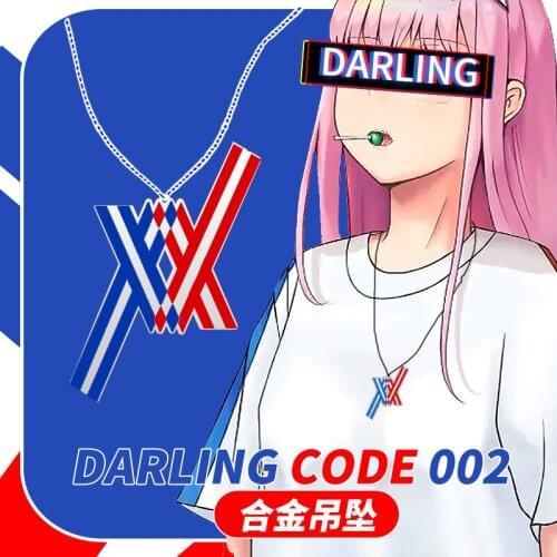 Anime Darling in the Franxx Zero Code 002 Necklace Cosplay Pendant Jewelry Necklaces Metal Accessories Costume Prop Xmas Gift