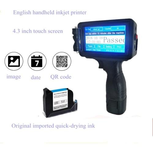 Handheld inkjet machine English system Arabic system date inkjet machine intelligent touch screen portable coding machine