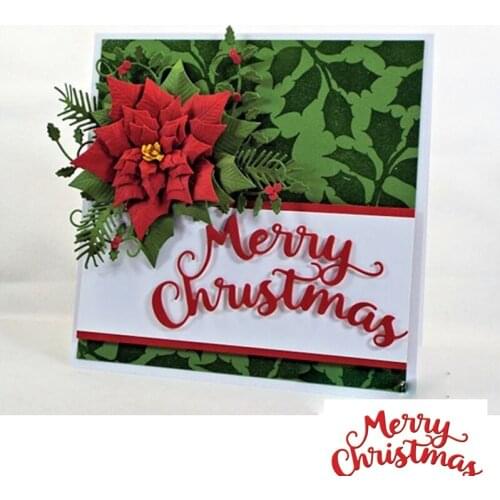 Merry Christmas Word DIY Metal Cutting Dies Scrapbooking Stencil Photo Album Card Making Embossing Template Decoration Letter
