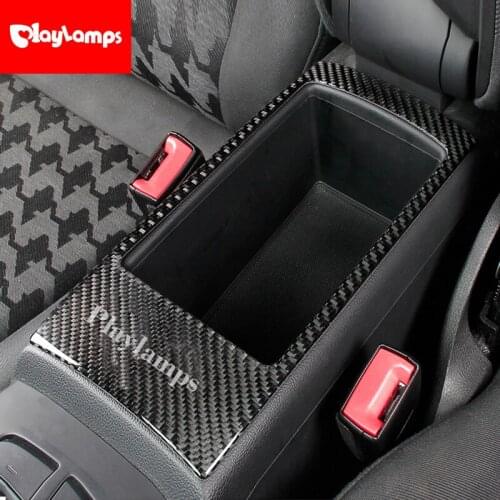 Car Styling Carbon Fiber Central Armrest Storage Box Panel decoration Covers Stickers Trim For Audi A3 8V Interior Accessories