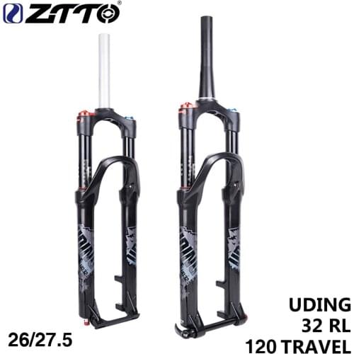 ZTTO MTB Fork 120mm Travel Air Fork 26 27.5 Inch Suspension Straight Tapered Tube Thru Axle Forged Thru Axle QR Quick Release