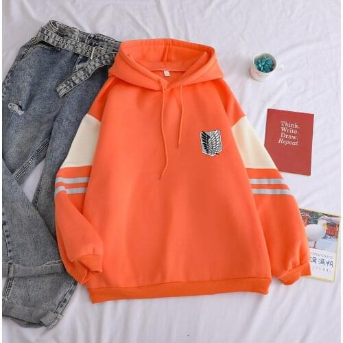 Japanese Manga Attack On Titan Shield Printed Hoodies Sweatshirt Men/women Pullover Autumn Winter Plus Size Kawaii Clothes