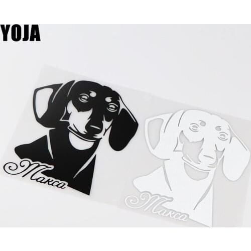 YOJA 14.4X16.6CM Dachshund Animal Scratch Cover Sticker Car Decoration Accessories ZT4-0205