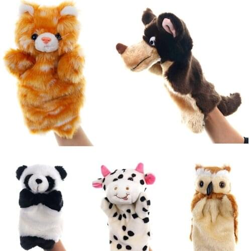 Animal Plush Hand Puppets Soft Toy Cow Shape Plush Doll Story Playing Dolls Kids Toy Hand Puppet Stuffed Toys For Children Gifts