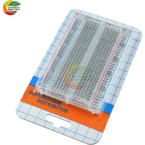 Ziqqucu New Mini Solderless Breadboard Transparent Material 400 Points Available DIY TIE DIY electronic FOR MB-102 MB102