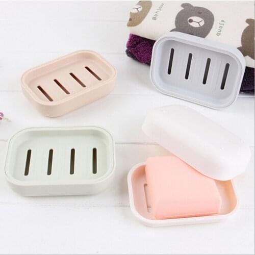 1pc Soap Dish Plastic Bathroom Creative Double Draining Soap Holder Non-slip Soap Box Bathroom Storage Tools 4 Colorss QB892792