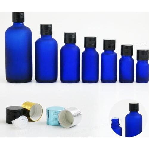 12 X Promotion Frost Blue Essential Oil Bottle Containers jars Aluminum Lids 100ml 50ml 30ml 20ml 15ml 10ml 5ml