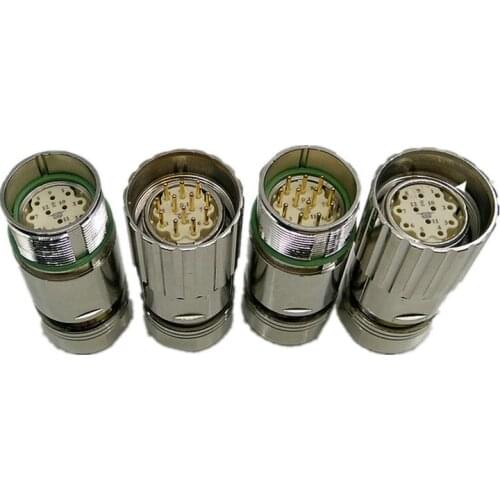M23 12 Pin Core Plug Servo Motor Encoder Connector Encoder Straight Elbow Connectors