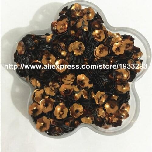 3000pcs (50g) 6mm Plum Blossom Brown Color Cup Loose Sequin Paillette Sewing,Wedding Craft,Kids DIY Garment Accessorie