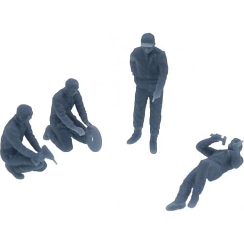 4pcs/set Train Railway Model Scene 1:43 1:64 Rally Racing Rider Maintenance Worker Doll